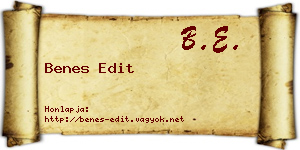 Benes Edit névjegykártya