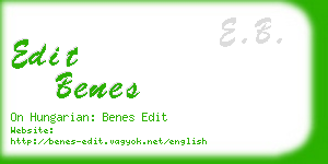 edit benes business card